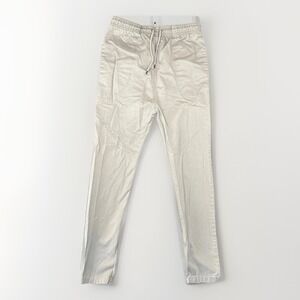 I Love Ugly Tapered Jogger Pants Men M Beige Khaki Zip Ankle Urban Streetwear